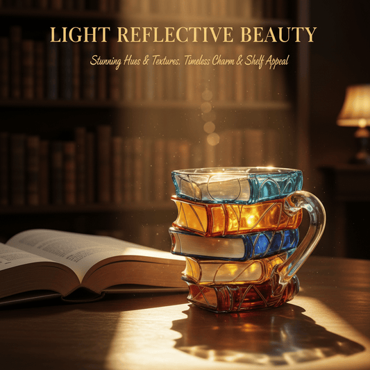 Artisan Stained Glass Book Stack Mug - Handcrafted Elegance Meets Your Favorite Reading Ritual📚